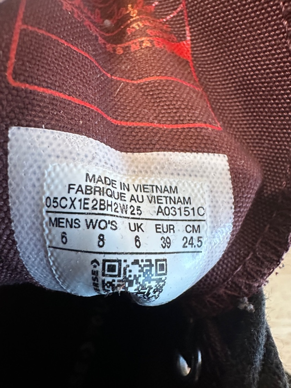 Burgundy High-Top Canvas Sneaker with Black Laces - Picture 6 of 11